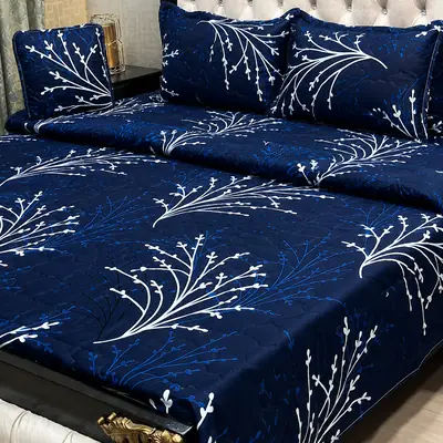 7 Pcs Cotton Salonica Printed Comforter Set
