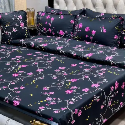 7 Pcs Cotton Salonica Printed Comforter Set