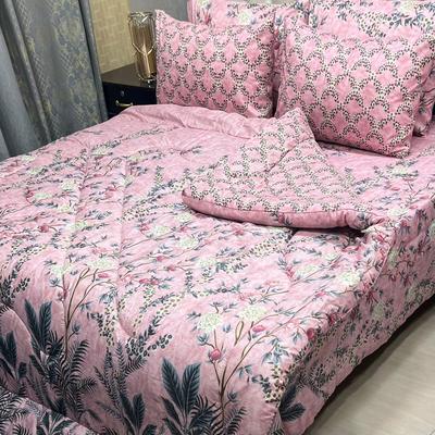 Stylish 6 Pcs Cotton Salonica Printed Razai Set