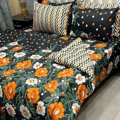 Stylish 6 Pcs Cotton Salonica Printed Razai Set