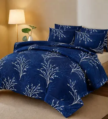 Exclusive 6 Pcs Cotton Salonica Printed Double Razai Set