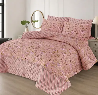 Exclusive 6 Pcs Cotton Salonica Printed Double Razai Set