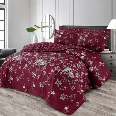 Exclusive 6 Pcs Cotton Salonica Printed Double Razai Set