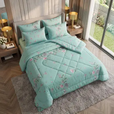 Exclusive 6 Pcs Cotton Salonica Printed Double Razai Set thumbnail 3