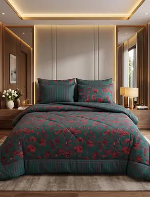 Exclusive 6 Pcs Cotton Salonica Printed Double Razai Set