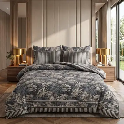 Exclusive 6 Pcs Cotton Salonica Printed Double Razai Set
