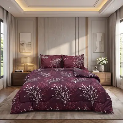 Exclusive 6 Pcs Cotton Salonica Printed Double Razai Set