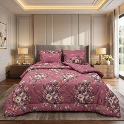 Exclusive 6 Pcs Cotton Salonica Printed Double Razai Set
