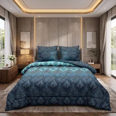 Exclusive 6 Pcs Cotton Salonica Printed Double Razai Set