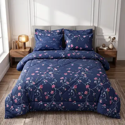 Exclusive 6 Pcs Cotton Salonica Printed Double Razai Set