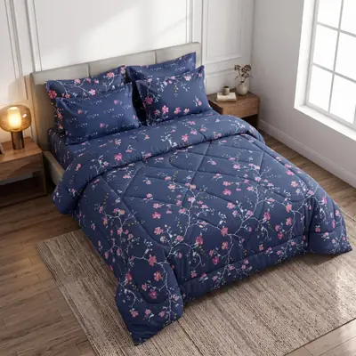 Exclusive 6 Pcs Cotton Salonica Printed Double Razai Set thumbnail 2