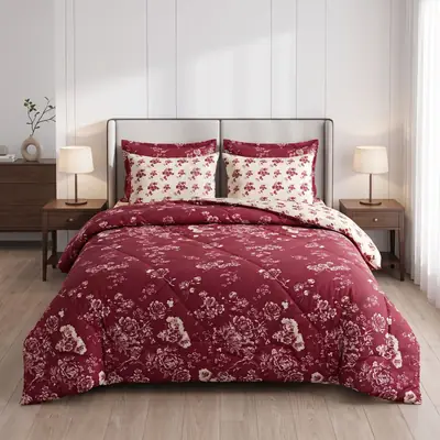 Exclusive 6 Pcs Cotton Salonica Printed Double Razai Set