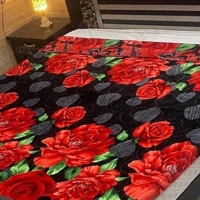 Fleece Printed Double Bed Blanket