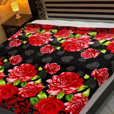Cozy Fleece Printed Double Bed Blanket