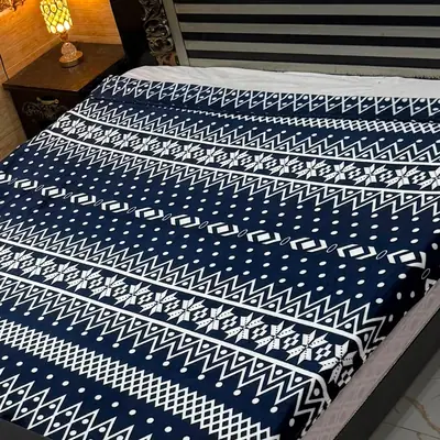 Cozy Fleece Printed Double Bed Blanket