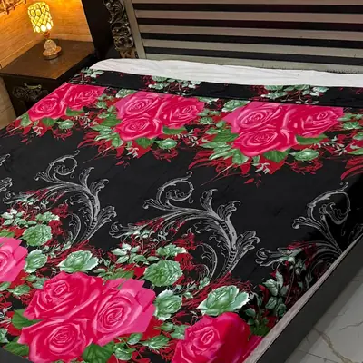 Cozy Fleece Printed Double Bed Blanket