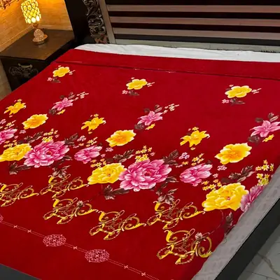Cozy Fleece Printed Double Bed Blanket