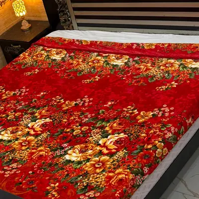 Cozy Fleece Printed Double Bed Blanket