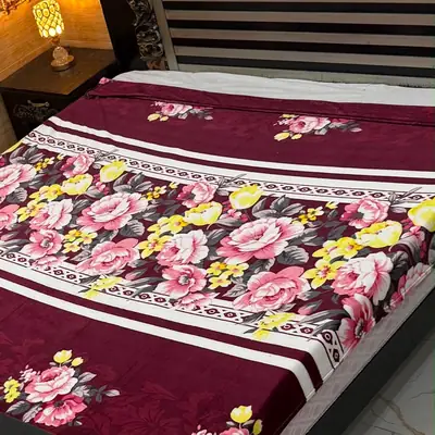 Cozy Fleece Printed Double Bed Blanket