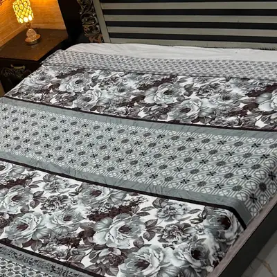 Cozy Fleece Printed Double Bed Blanket