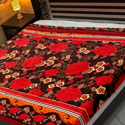 Cozy Fleece Printed Double Bed Blanket