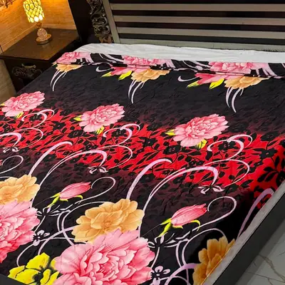 Cozy Fleece Printed Double Bed Blanket