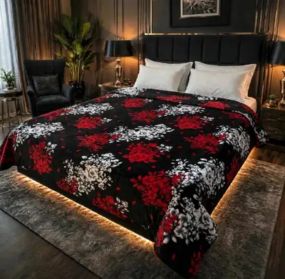 Stylish Fleece Printed Double Bed Blanket