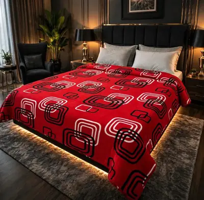 Stylish Fleece Printed Double Bed Blanket
