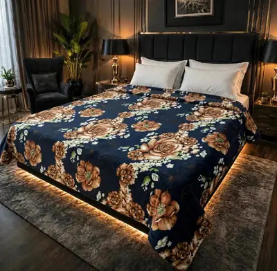 Stylish Fleece Printed Double Bed Blanket