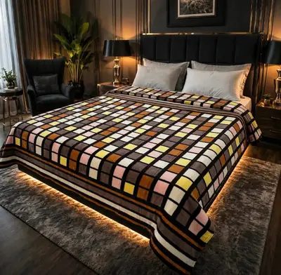 Stylish Fleece Printed Double Bed Blanket