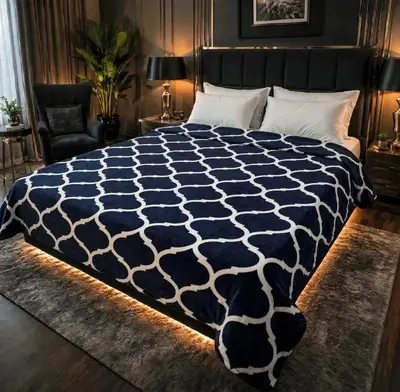 Stylish Fleece Printed Double Bed Blanket