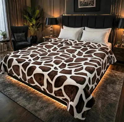 Stylish Fleece Printed Double Bed Blanket