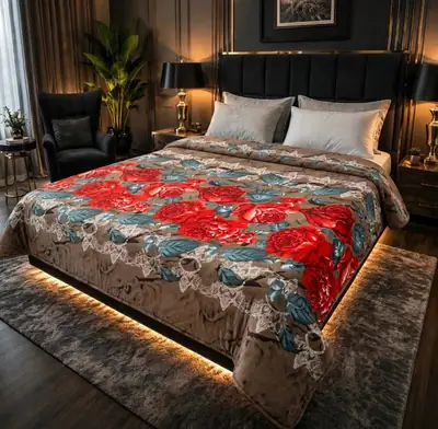 Stylish Fleece Printed Double Bed Blanket