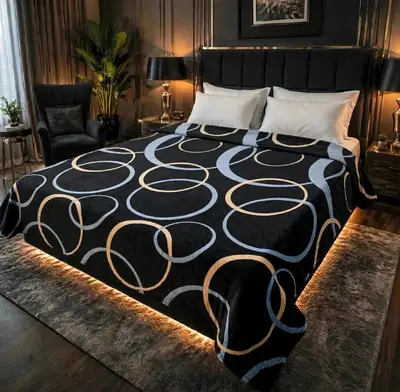 Stylish Fleece Printed Double Bed Blanket