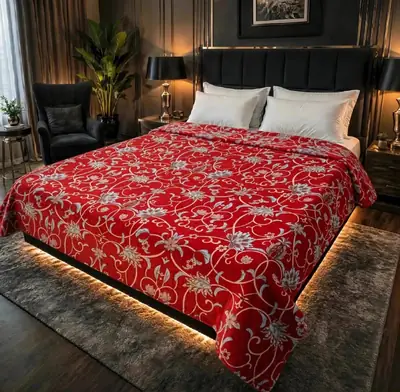 Stylish Fleece Printed Double Bed Blanket