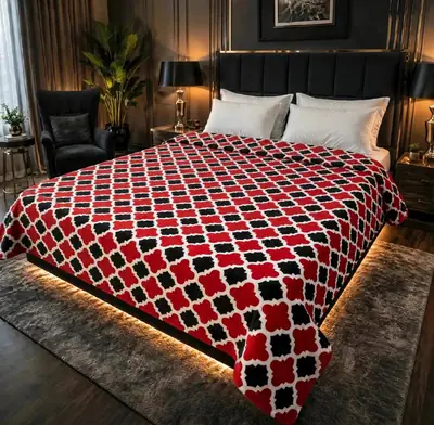 Stylish Fleece Printed Double Bed Blanket