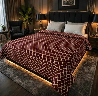 Stylish Fleece Printed Double Bed Blanket