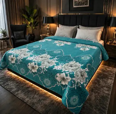 Stylish Fleece Printed Double Bed Blanket