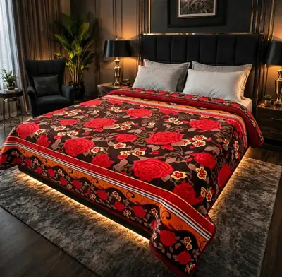 Stylish Fleece Printed Double Bed Blanket