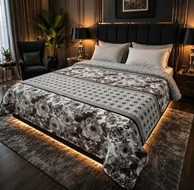 Stylish Fleece Printed Double Bed Blanket