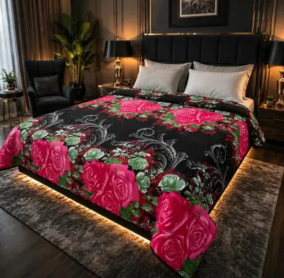 Stylish Fleece Printed Double Bed Blanket