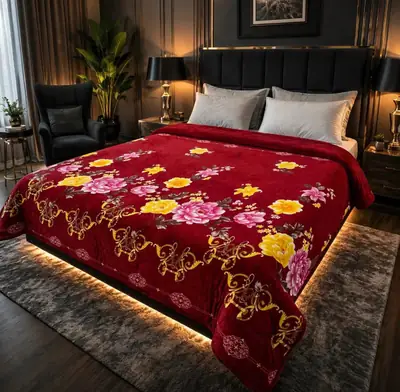 Stylish Fleece Printed Double Bed Blanket