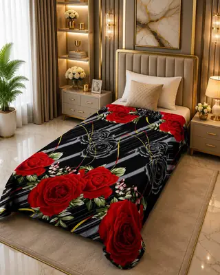 Stylish Fleece Printed Single Bed Blanket