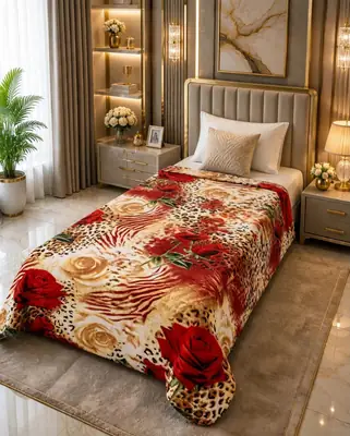 Stylish Fleece Printed Single Bed Blanket