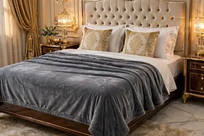 Cozy Fleece Plain Double Bed Blanket