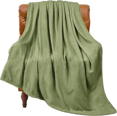 Cozy Fleece Plain Double Bed Blanket