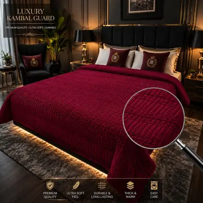 Elegant Plush Embossed Bubble Double Bed Blanket
