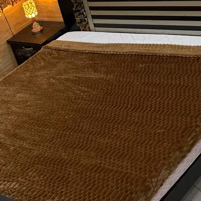 Elegant Plush Embossed Bubble Double Bed Blanket