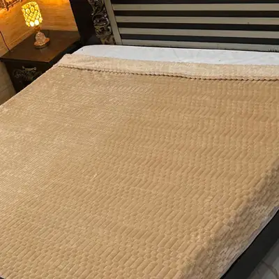 Elegant Plush Embossed Bubble Double Bed Blanket thumbnail 2