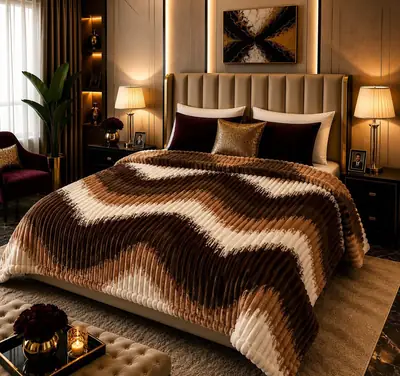 Premium Plush Embossed Bubble Printed Double Bed Blanket
